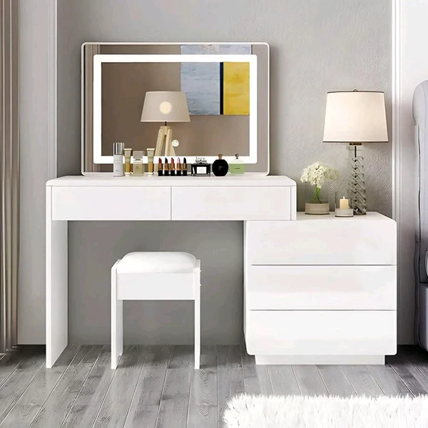 Modern Dressing Table with Mirror – Elegant MDF Design DRT-002