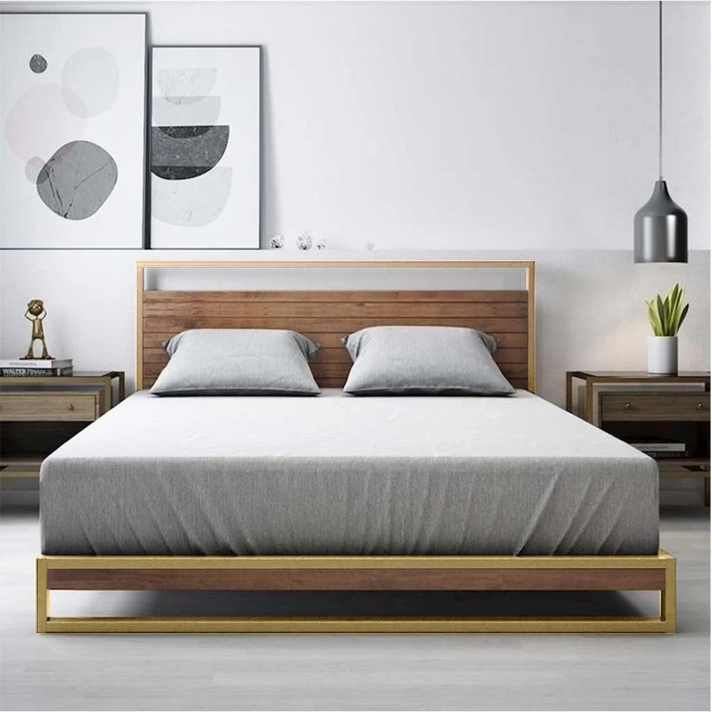 Modern Steel Bed with Linen Fabric – Elegant and Durable Design BED-042