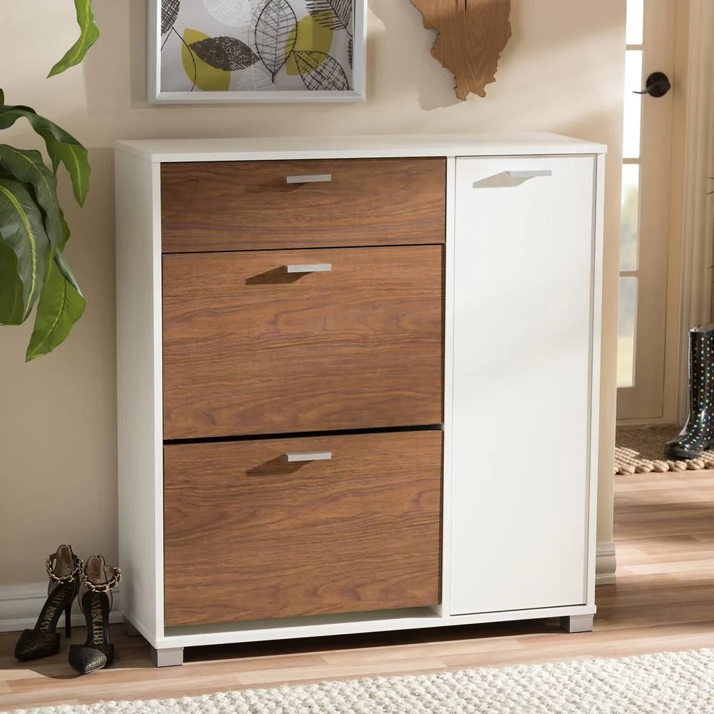 SHC-005  Shoe storage - brown & White - 90*100*35cm