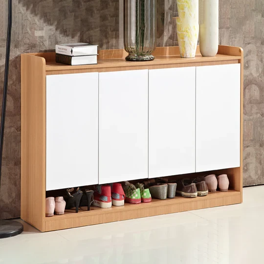 Shoe Cabinet - White and Beige - 160×110×35 cm - SHC-010
