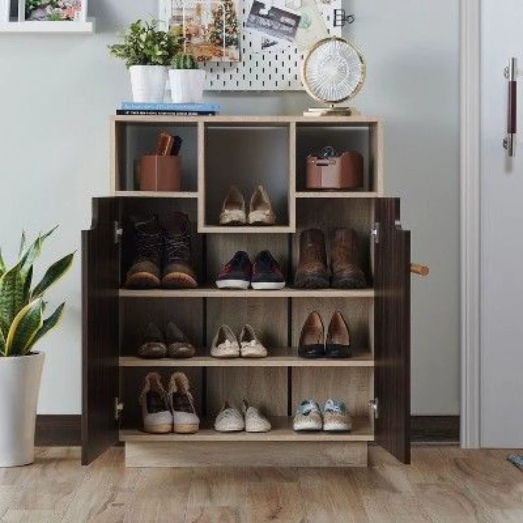 Shoe storage - brown , beige - 90 * 100 * 37 cm -SHC-017