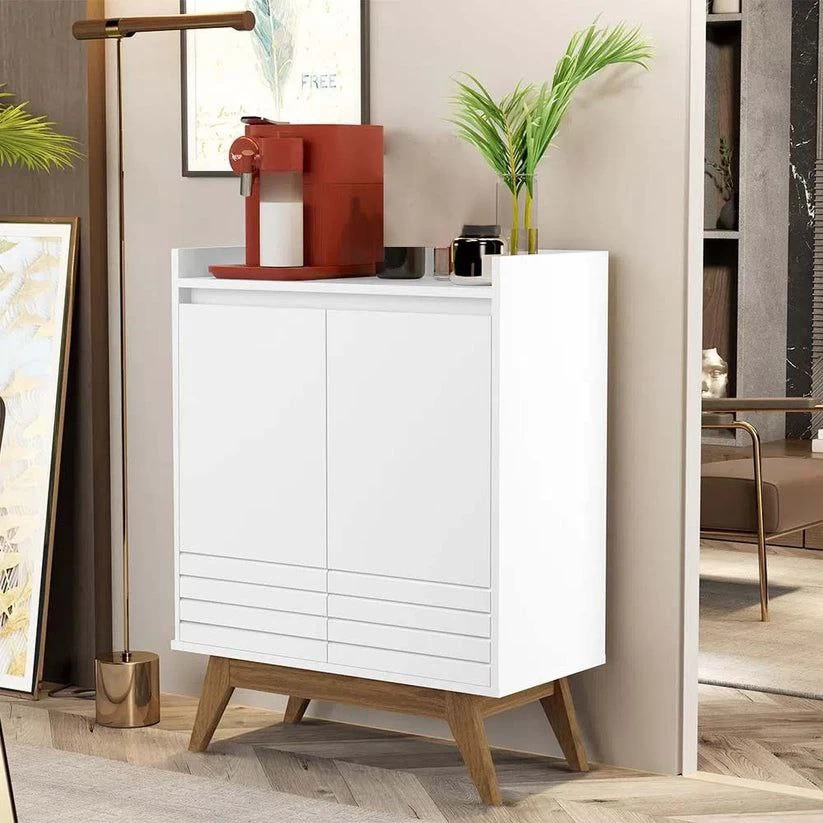 Coffee Corner - White & Brown - 80x110x35 cm-STG-005