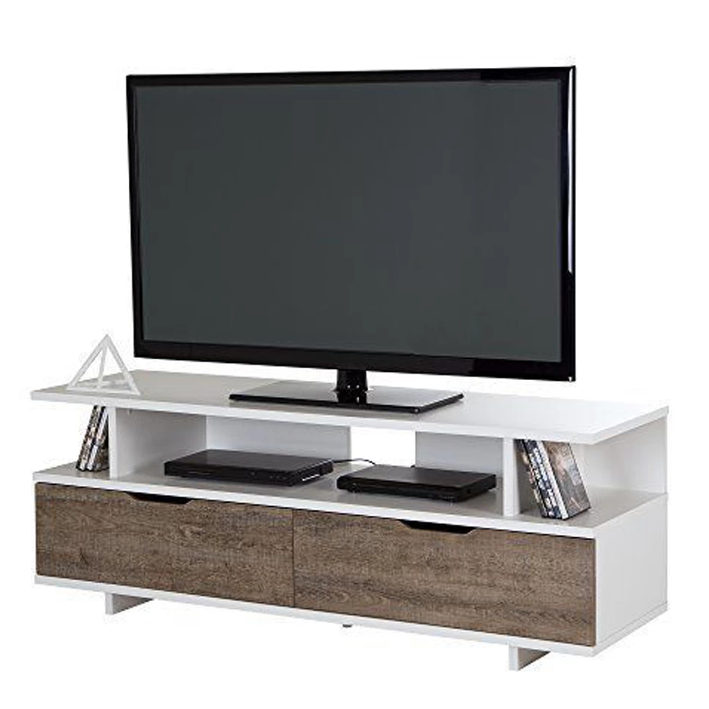 وحدة تلفزيون ام دي اف بني و أبيض - 45 × 35 × 120 سم-TVU-003