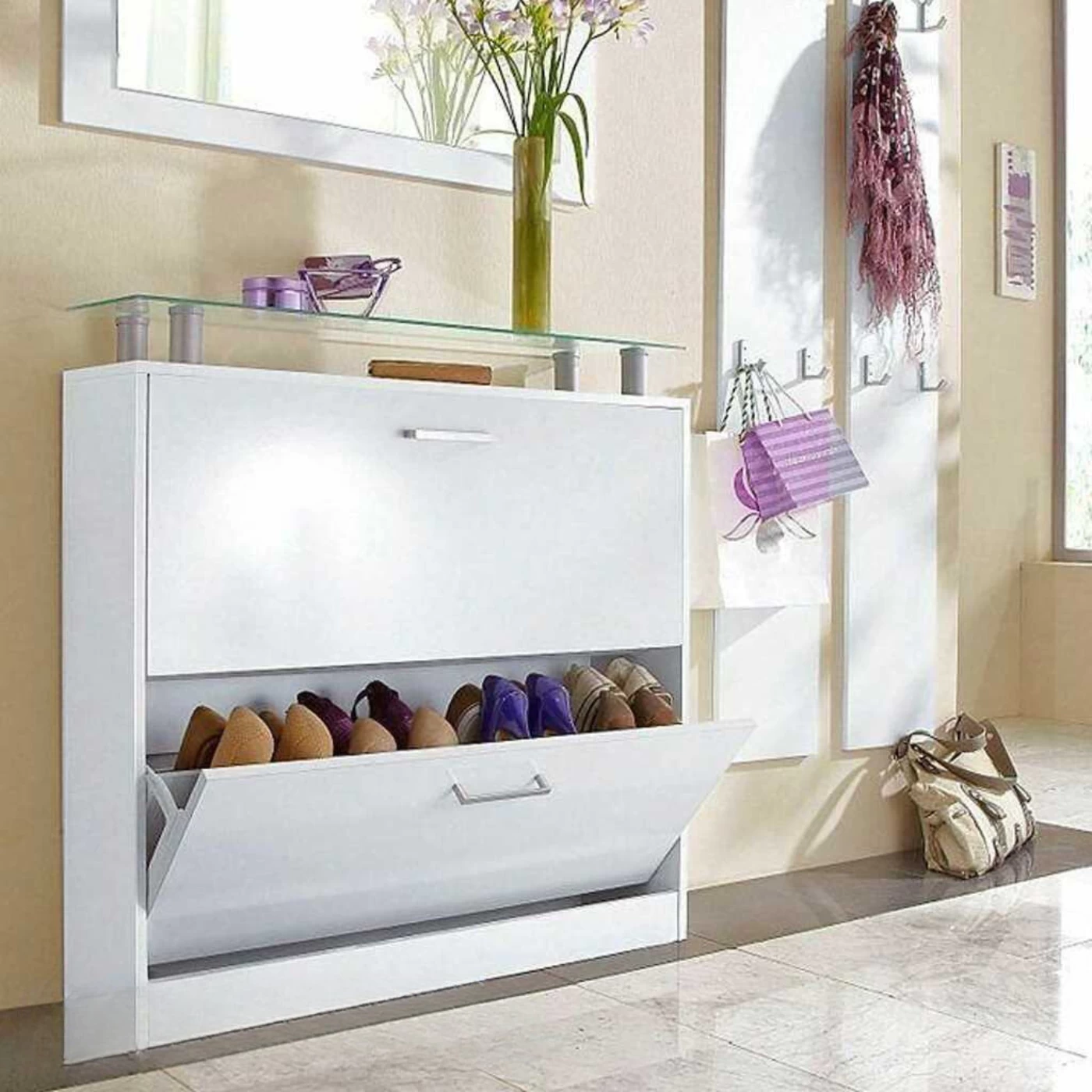 MUE.M35-2B Shoe Storage - White-SHC-039
