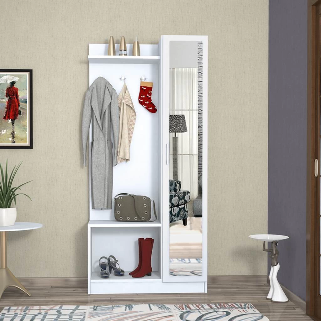 "Modern Vertical White Entryway Unit - 80 cm Width - SHC-046"
