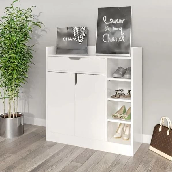 SHC-064-✨ Practical and Stylish Shoe Rack - White - 100x110x35 cm