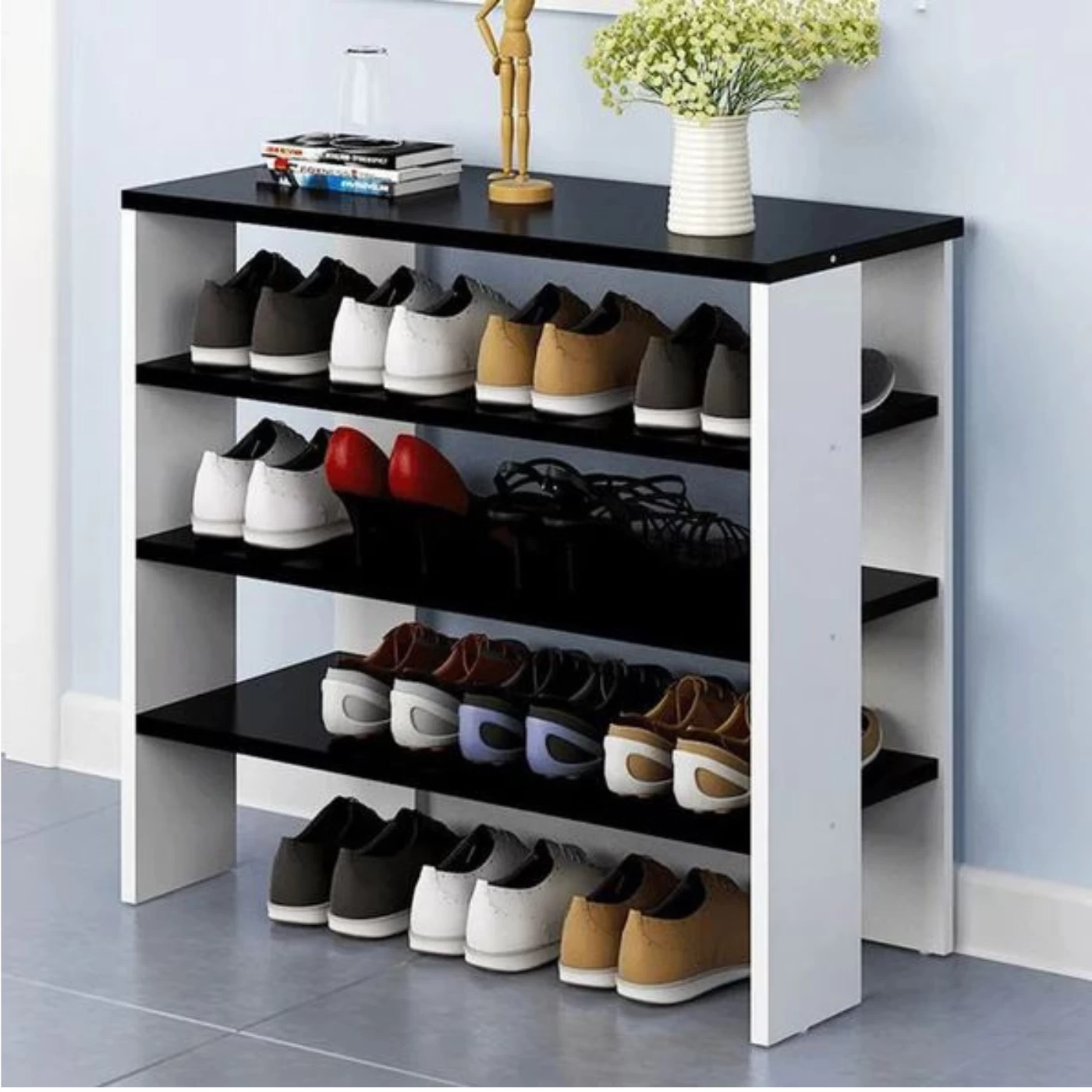 Shoe rack 40× 100 ×90 cm-Black ,white-SHC-068