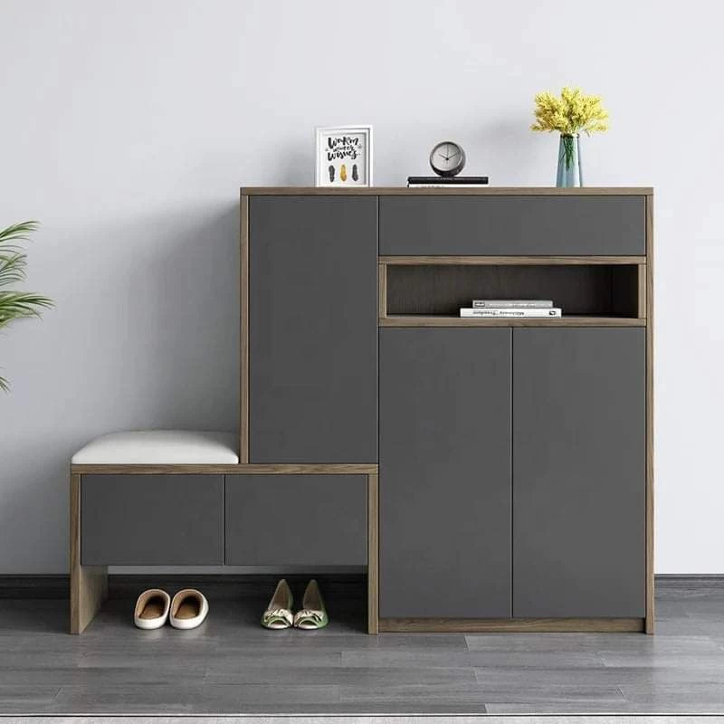Shoe Cabinet - Gray and Beige - 150×120×35 cm-SHC-089