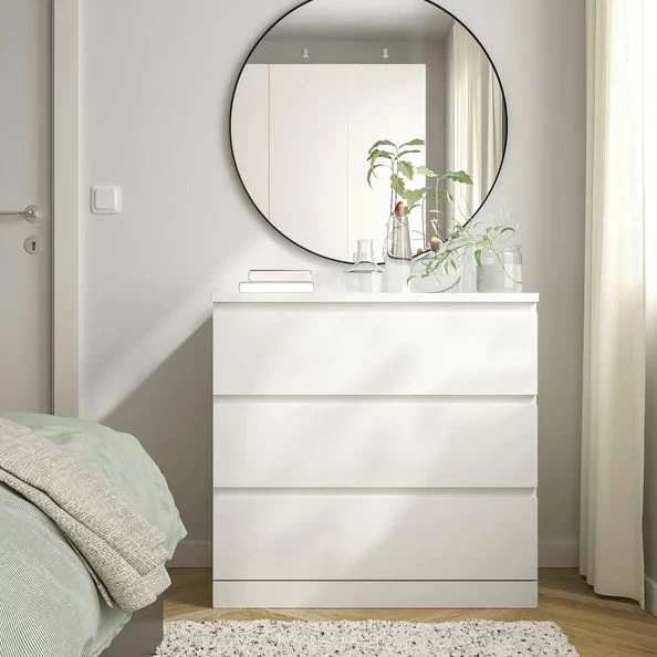 Drawer & Mirror Unit- White - 78 x 76x 45 cm-STG-018