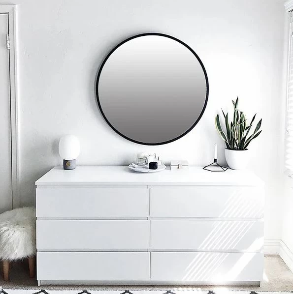 Drawer & Mirror Unit - White - 120 x 75 x 40 cm-STG-026