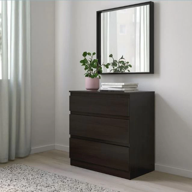 Drawer & Mirror Unit - Black - 60 x 80 x 40 cm-STG-027