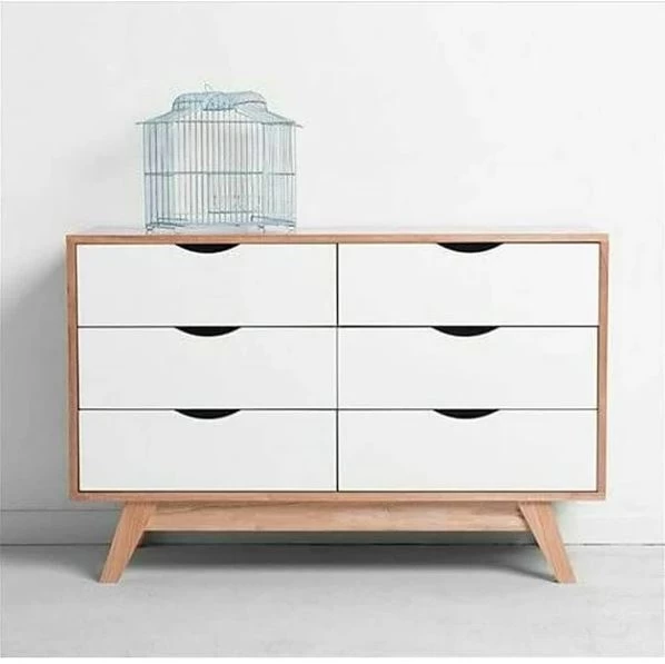 Drawer unit - White&Beige - 120 x 90 x 40 cة-STG-039