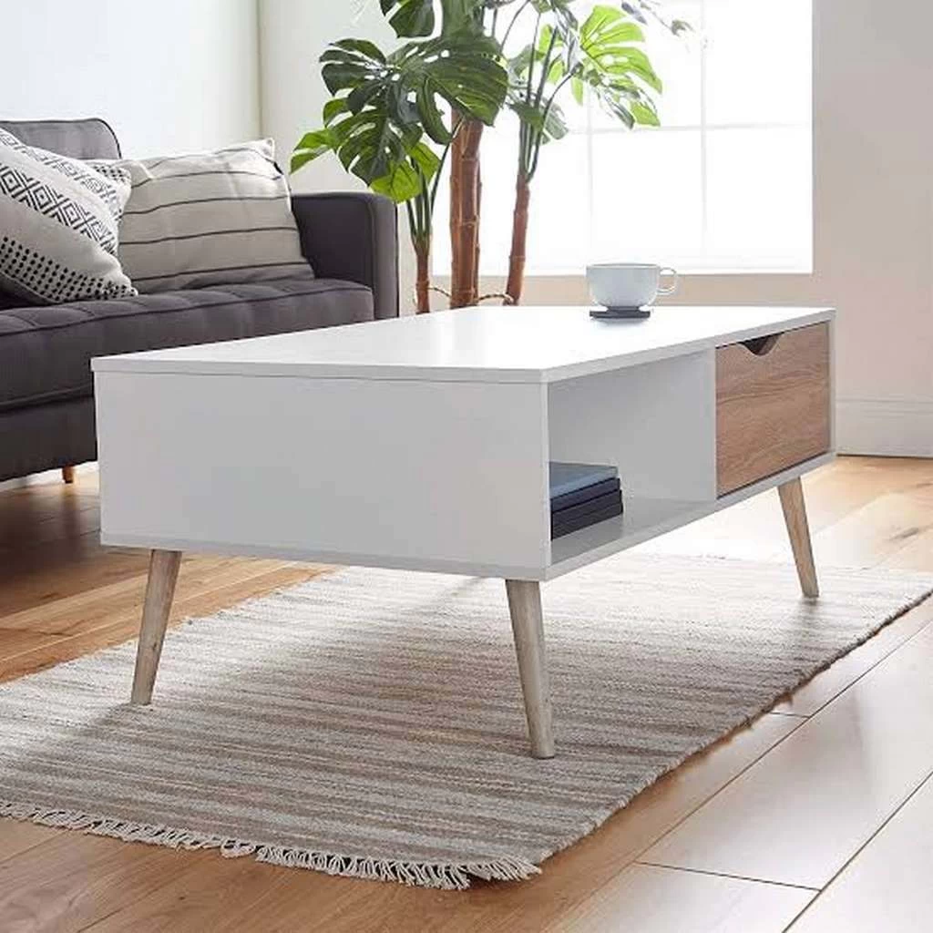 Coffee Table - White&Beige - 100x50x42 cة-CFTW-005