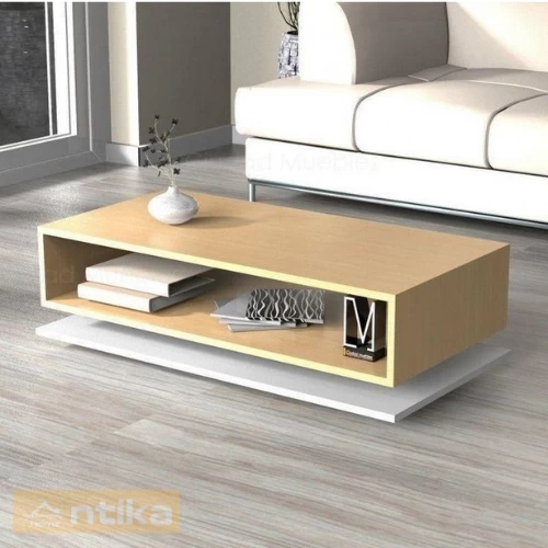 Coffee Table - Beige and White - 35x100x60 cة-CFTW-011