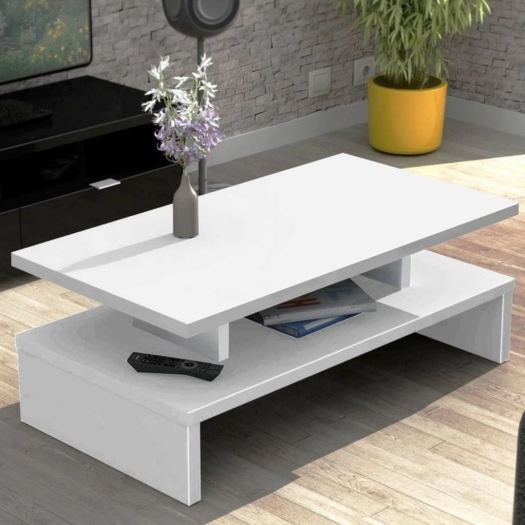 Coffee Table White - 40x100x50 cة-CFTW-012