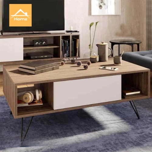 Coffee Table - Beige & white - 50x100x45 cة-CFTW-026