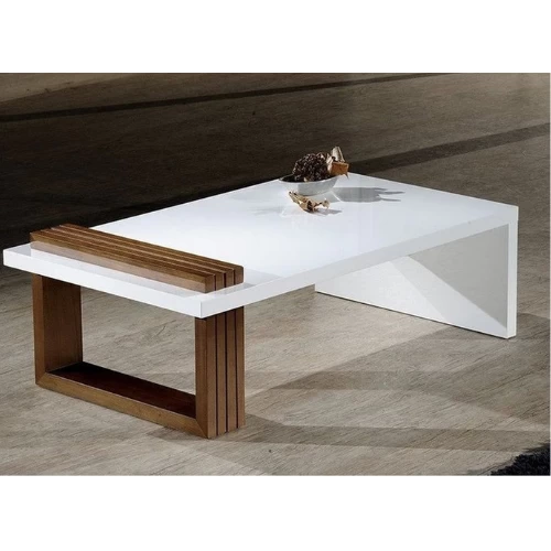 White and Brown Coffee Table - 40x100x40 cm-CFTW-036