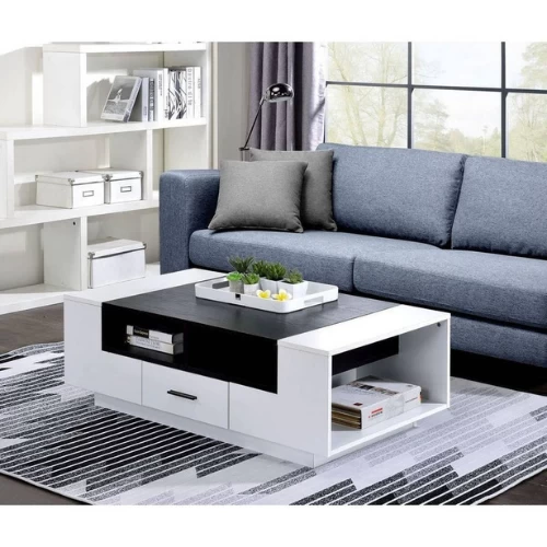 Coffee Table - White and Black- 120x60x40 cm-CFTW-039