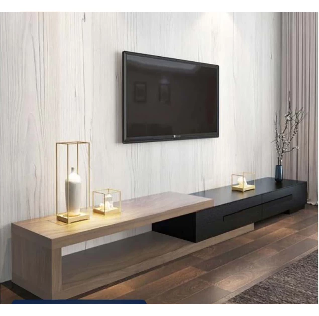 TV Stand - Black and Beige - 260x40x40 cm-TVU-045