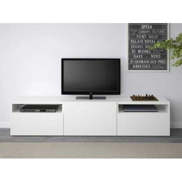 TV Stand - White - 150x30x40 cm-TVU-058