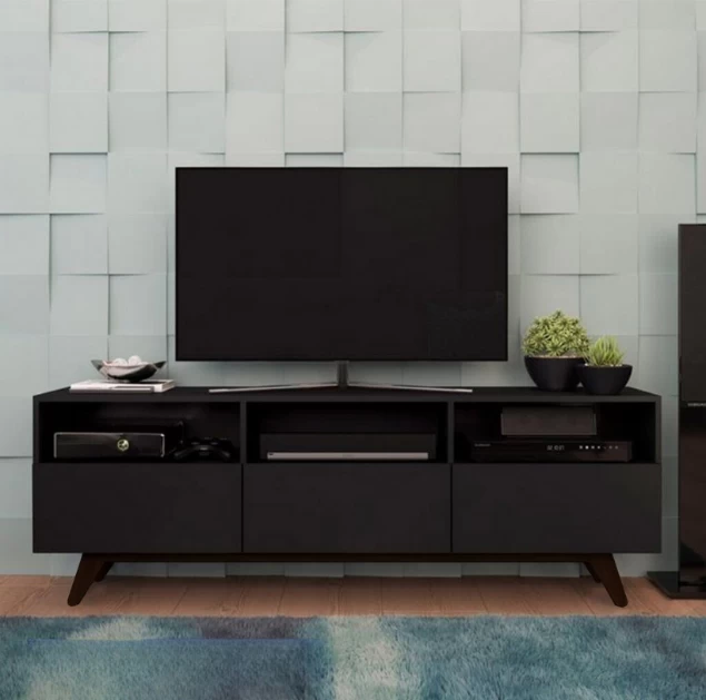 TV Stand - Black - 150x40x55 cm-TVU-063