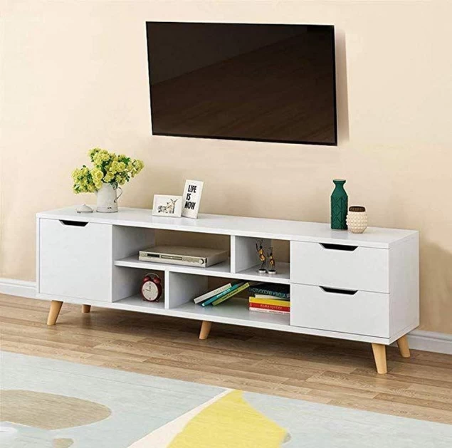 TV Stand - White & Beige - 160x60x40-TVU-065
