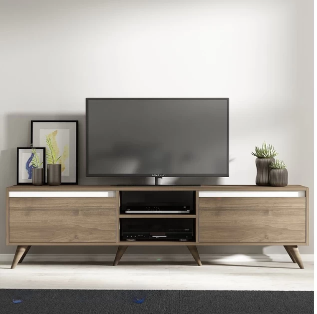 TV Stand - Brown with  White - 140x50x30-TVU-067
