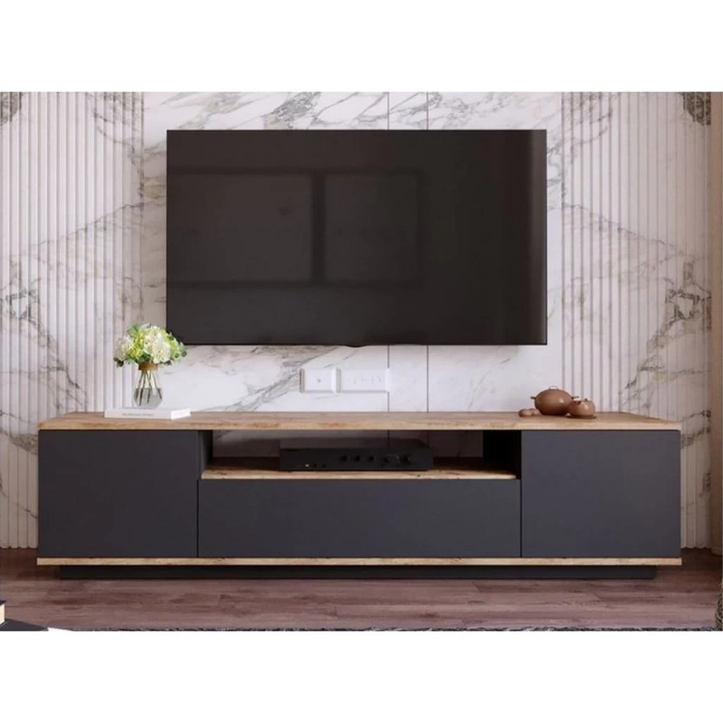 TV Stand - Beige & Gray - 180x45x30-TVU-071