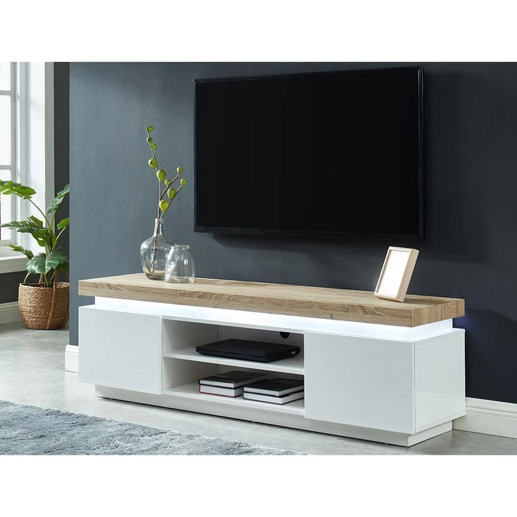 TV Stand - White and Beige - 160×45×40 cm-TVU-075