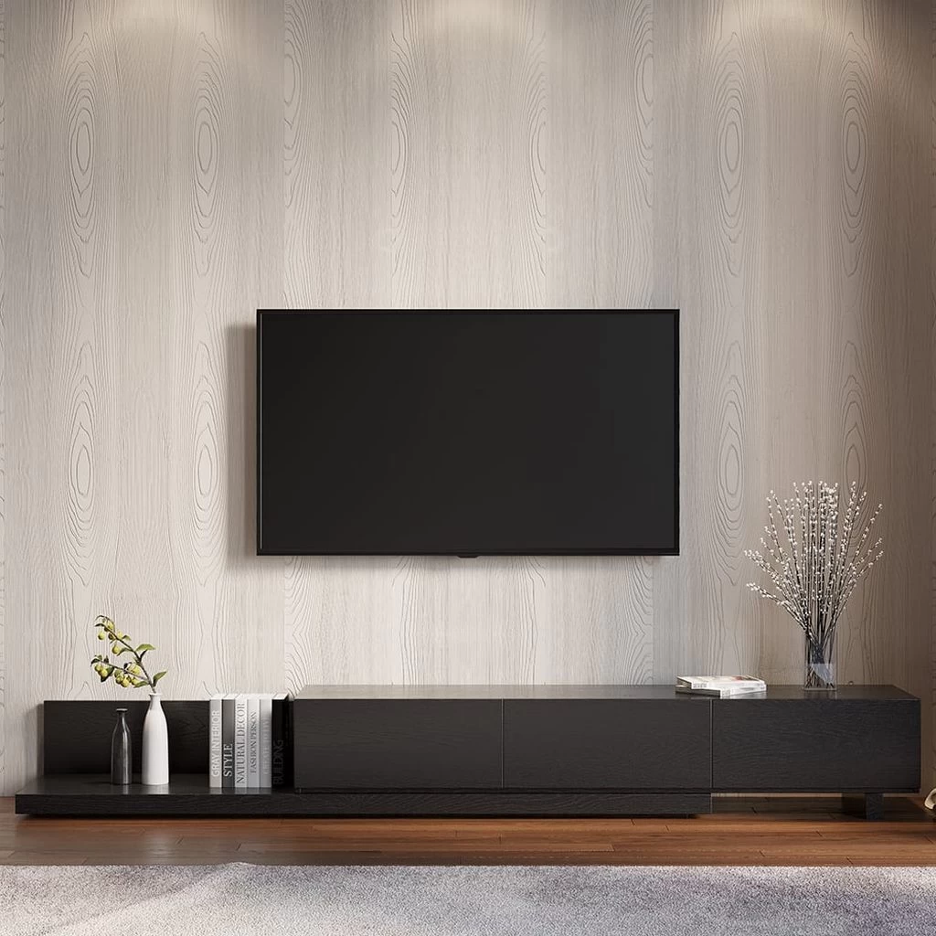 TV Stand - Black - 200×40×32 cm-TVU-077