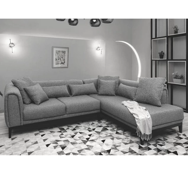 Gray Linen Corner Sofa – 250×250 cm-CRS-005