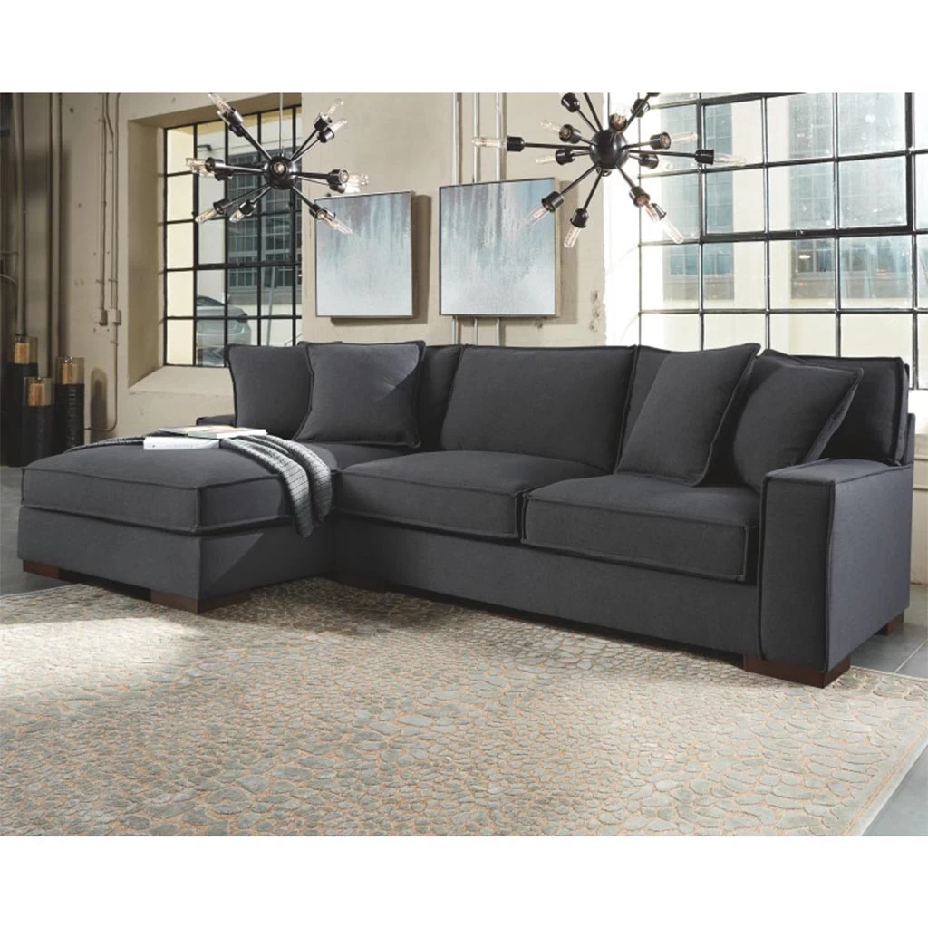 Dark Gray Sectional Sofa - Beech Wood - Linen Fabric - 250×170 cm-CRS-013