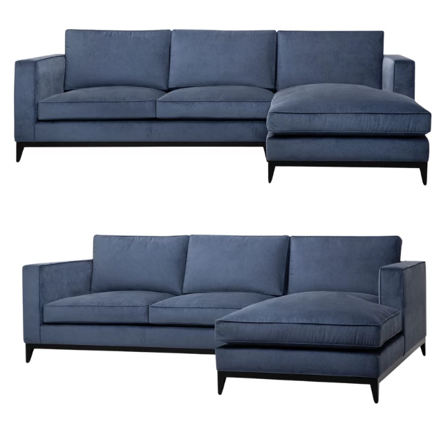 Navy Blue Sectional Sofa - Beechwood - Velvet - 260×180 cm-CRS-015