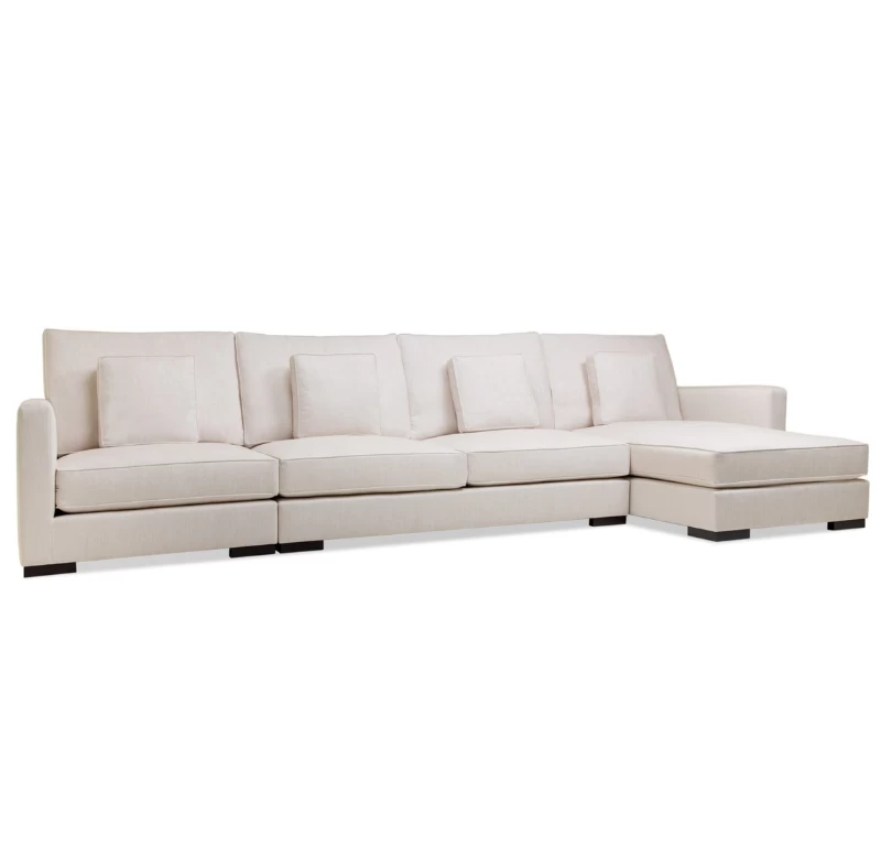 Off-White Corner Sofa - Linen Fabric - 396x170 cm - 3 Pieces-CRS-020