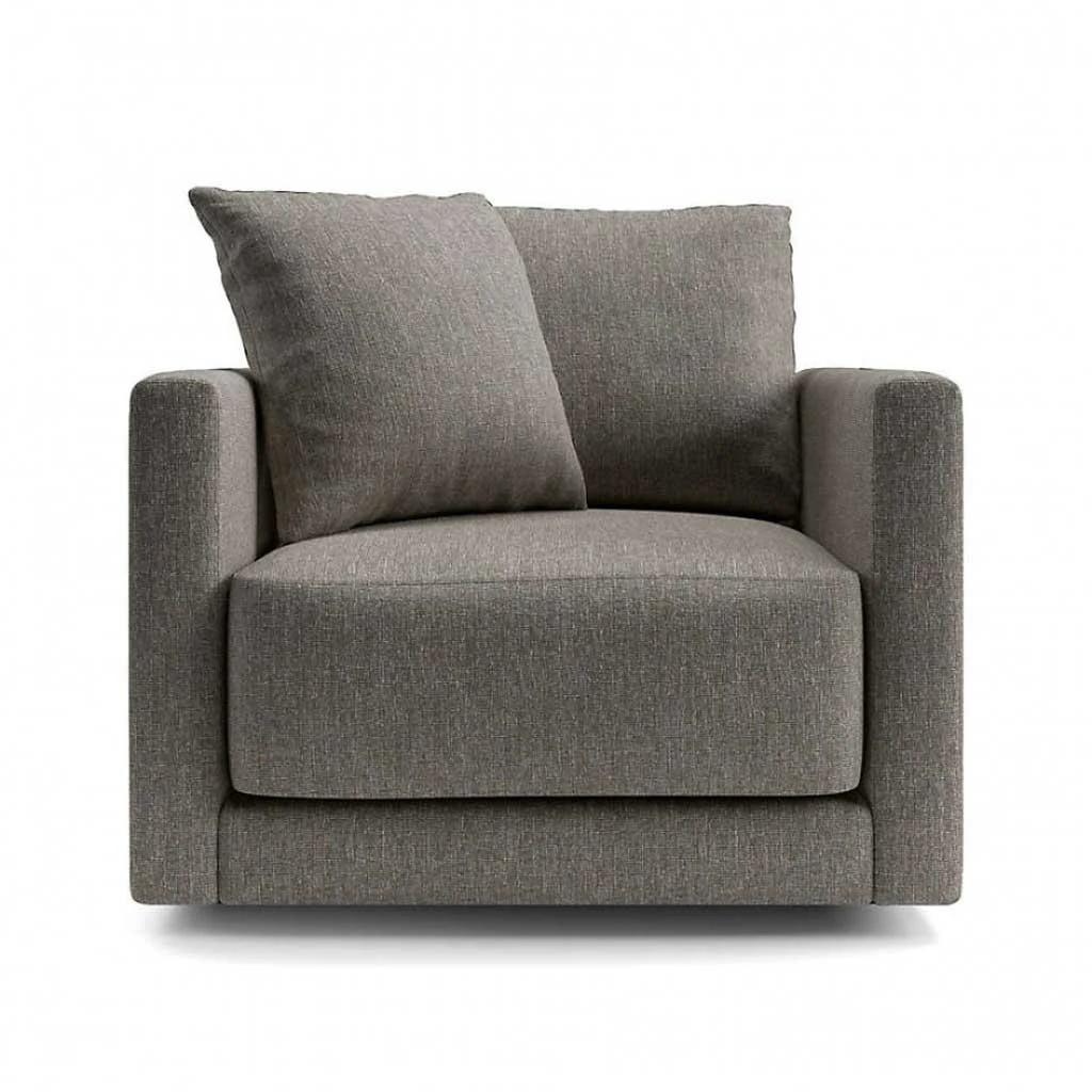 Gray Chair - Linen Fabric - 70x80x80 cm
