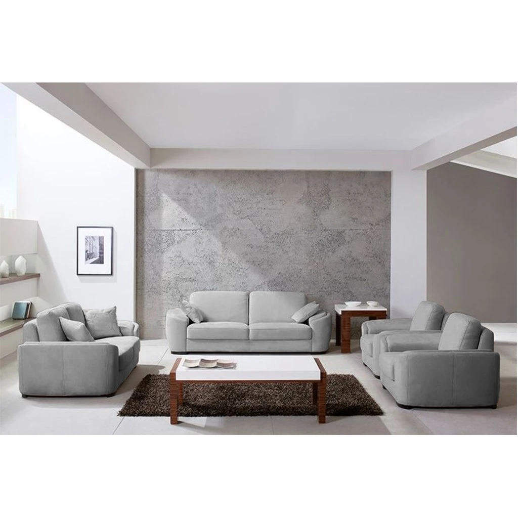 Modern Living Room Set - 4 Pieces - Beech Wood - Gray