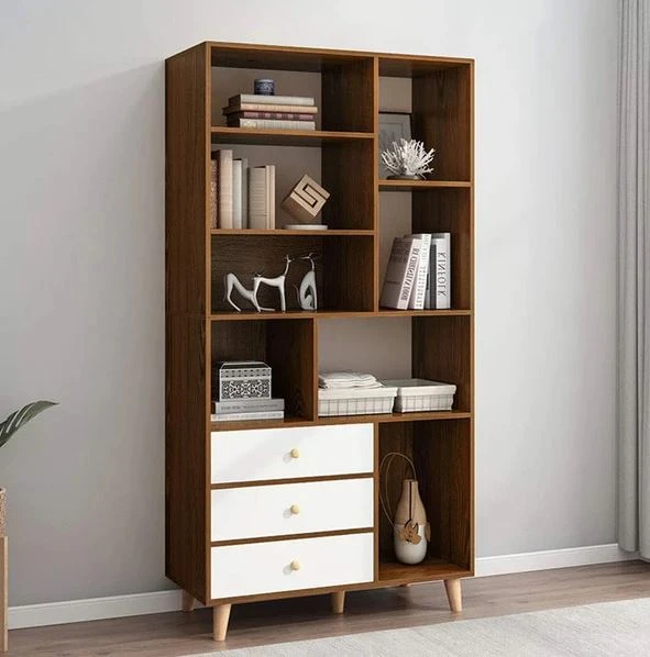 Bookshelf - White and Brown - 90×30×170 cm  BKS-004