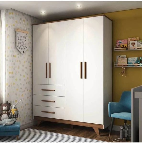 Wardrobe - White and Beige - 152×52×190 cm