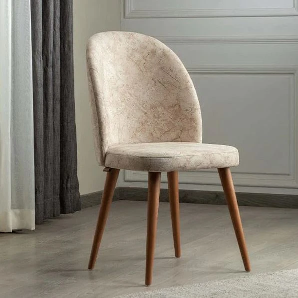 Dining Chair - Red Roman Beech Wood with Faux Leather Upholstery - 45×45 cm