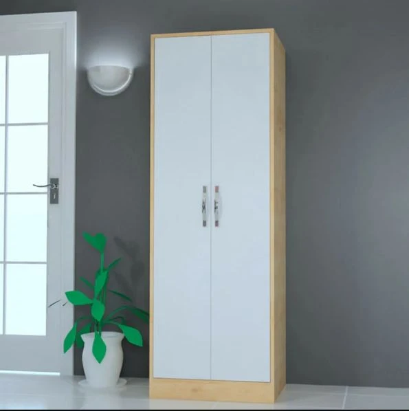 Wardrobe MDF White and Beige - 63×45×182 cm