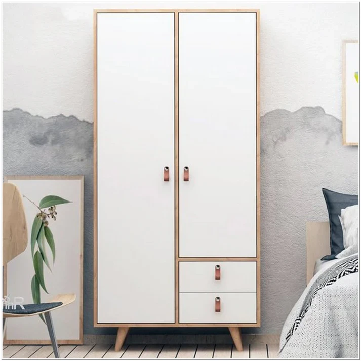 Wardrobe - White & Beige - 85×180 cm