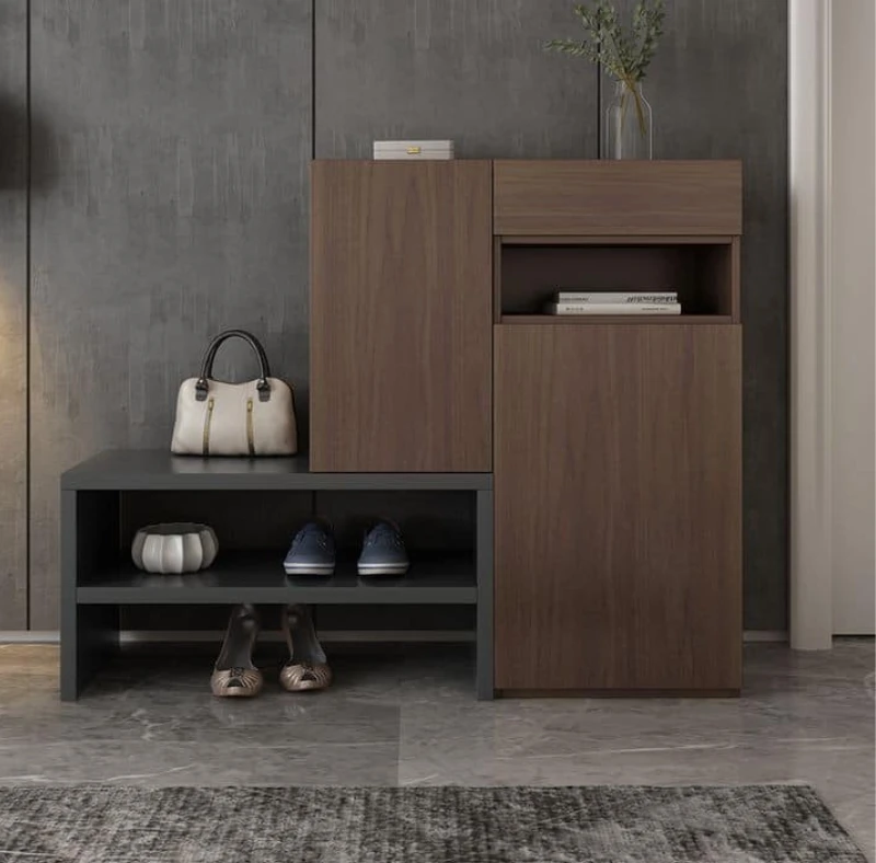 Shoe Cabinet - Brown and Gray - 120×120×35 cm-SHC-103