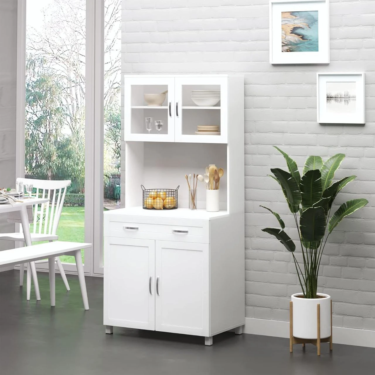 Kitchen Storage Cabinet - White - 80×170×48 cm-KST-005