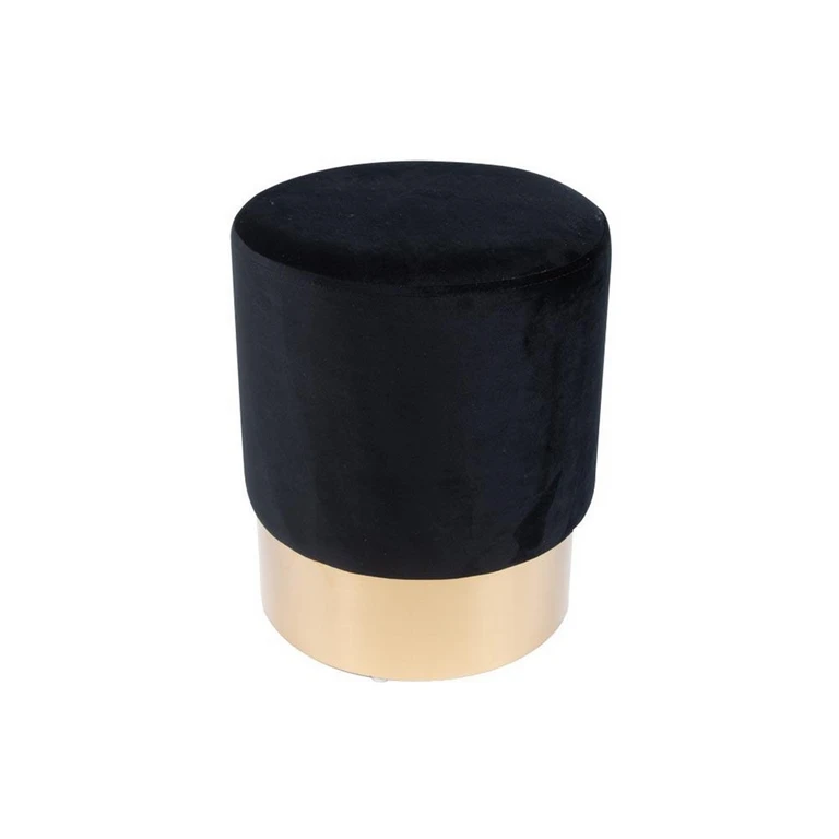 Pouf - Beech Wood - Black & Gold