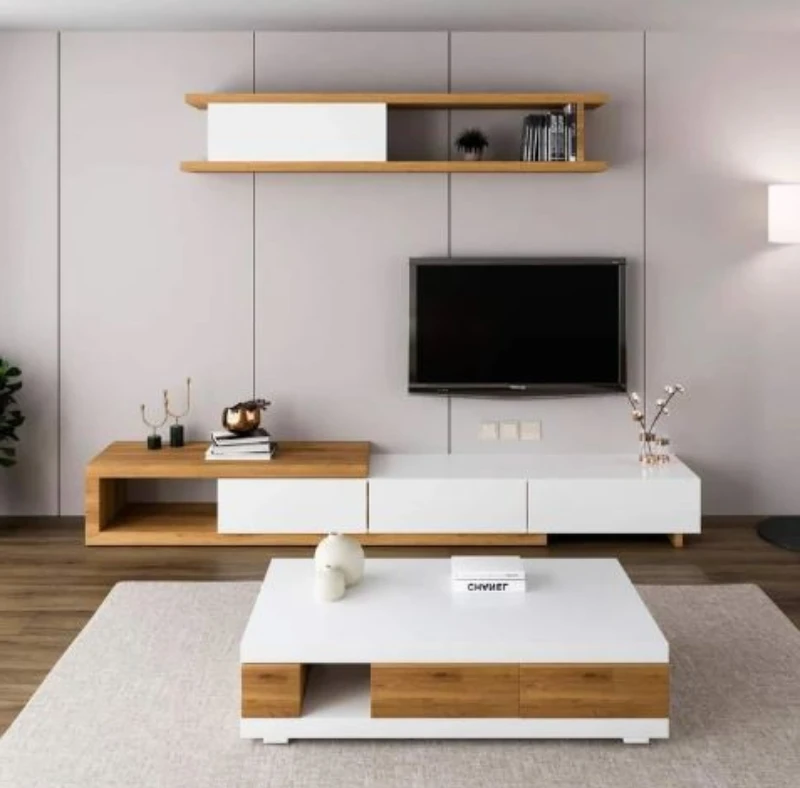 TV Stand with Coffee Table - MDF / Countert-TVU-086