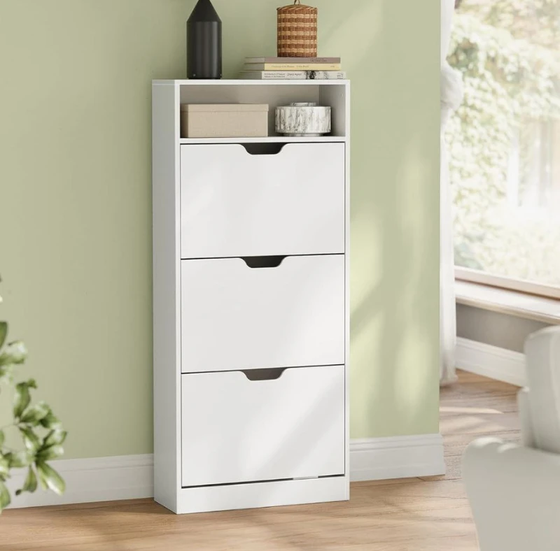 Shoe Cabinet - White -30x50x125 cm-SHC-111