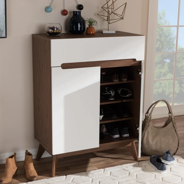 Shoe Cabinet White and Brown - 80×40×100 cm-SHC-113
