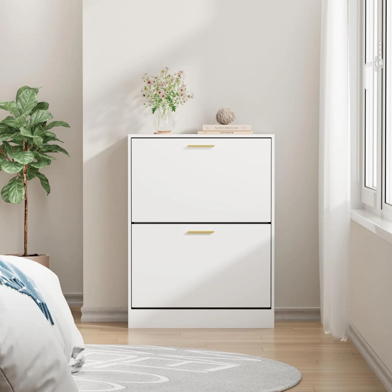 Shoe Cabinet -Black / White-60×30×80 cm-SHC-115