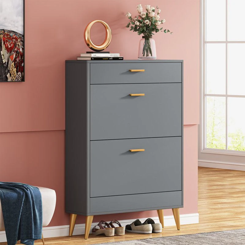 Shoe Cabinet - Gray & Brown - 80 cm-SHC-126