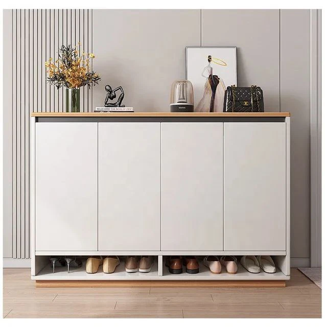 Shoe Cabinet - White & Beige - 4 Doors - 120/140/160 cm-SHC-128